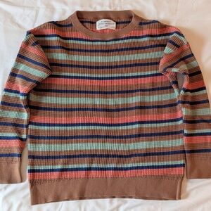 REI Multicolor Striped Crewneck Sweater - Brown, Coral, Navy, Mint